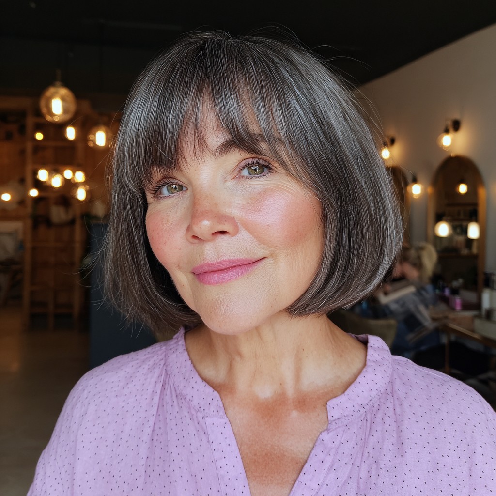 Chic Textured Bob with Face-Framing Bangs