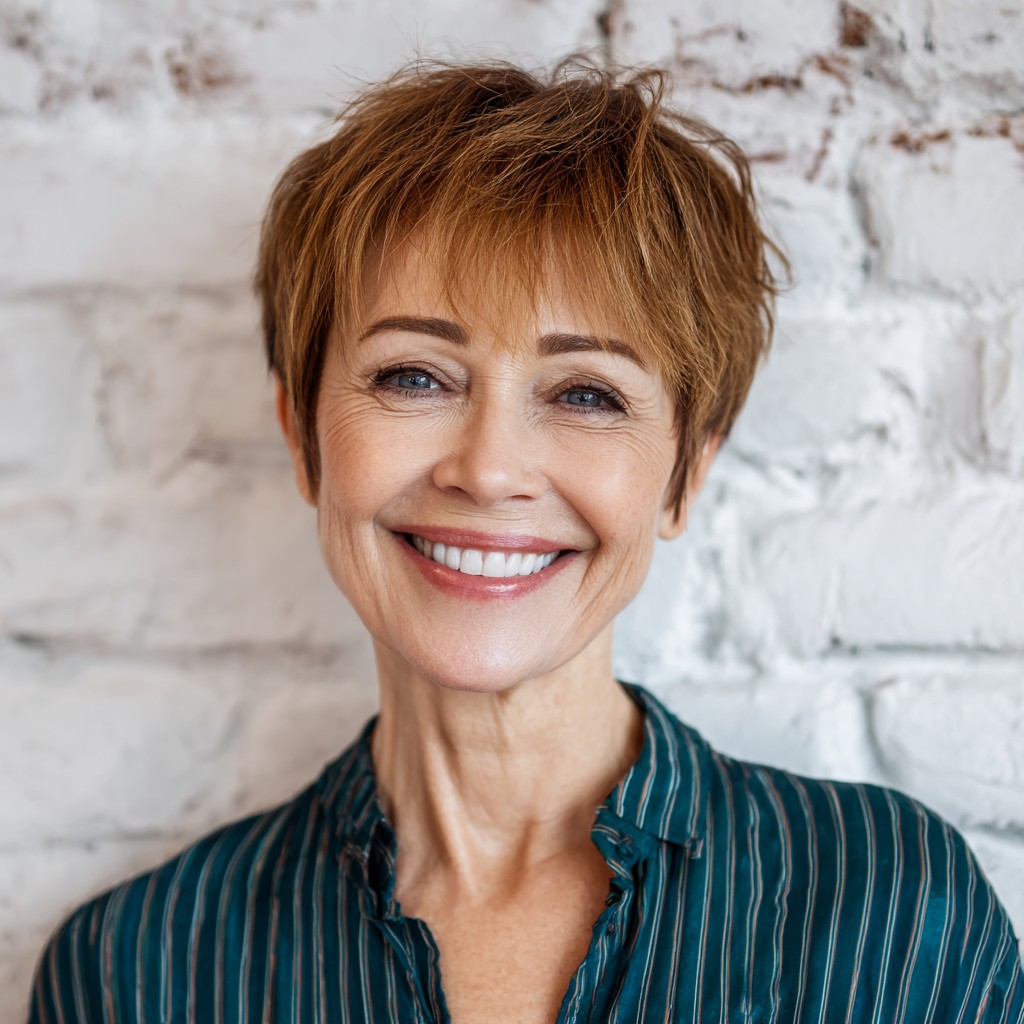 Chic Textured Copper Pixie with Playful Layers