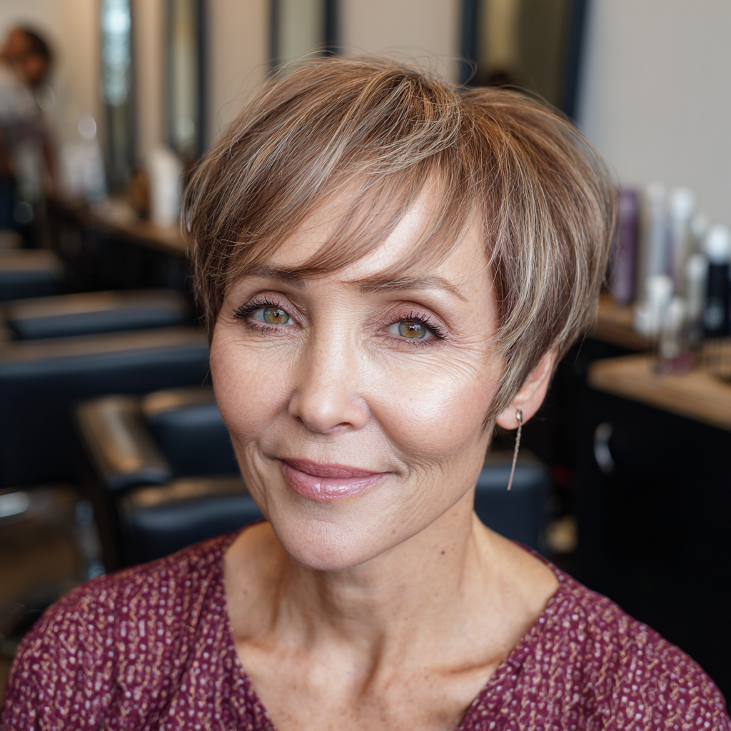 Chic Textured Layered Cut with Soft Bangs