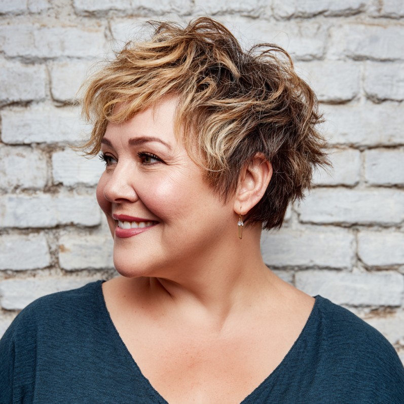 Chic Textured Pixie Cut with Bold Highlights