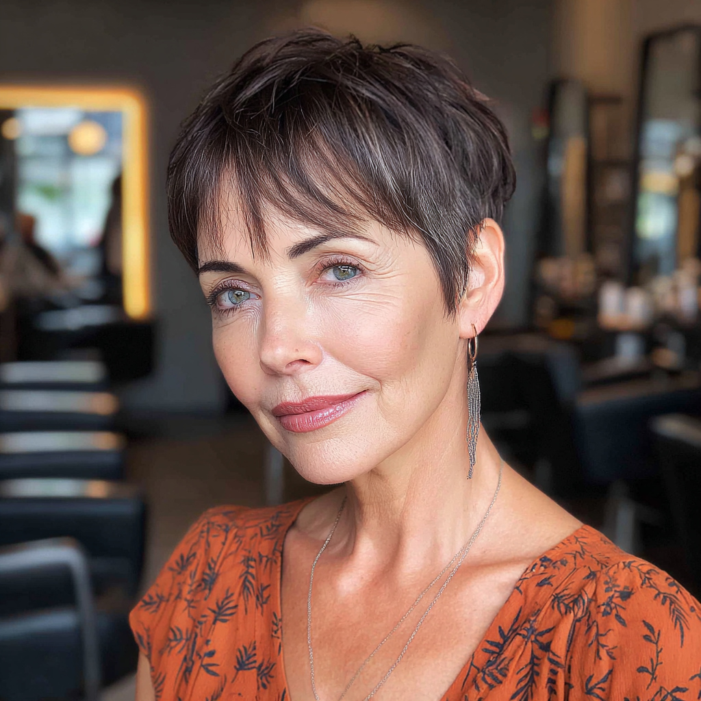 Chic Textured Pixie Cut with Side-Swept Bangs