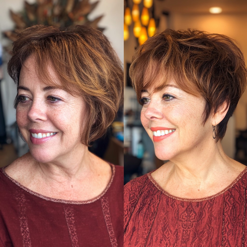 Chic Textured Short Bob with Subtle Highlights