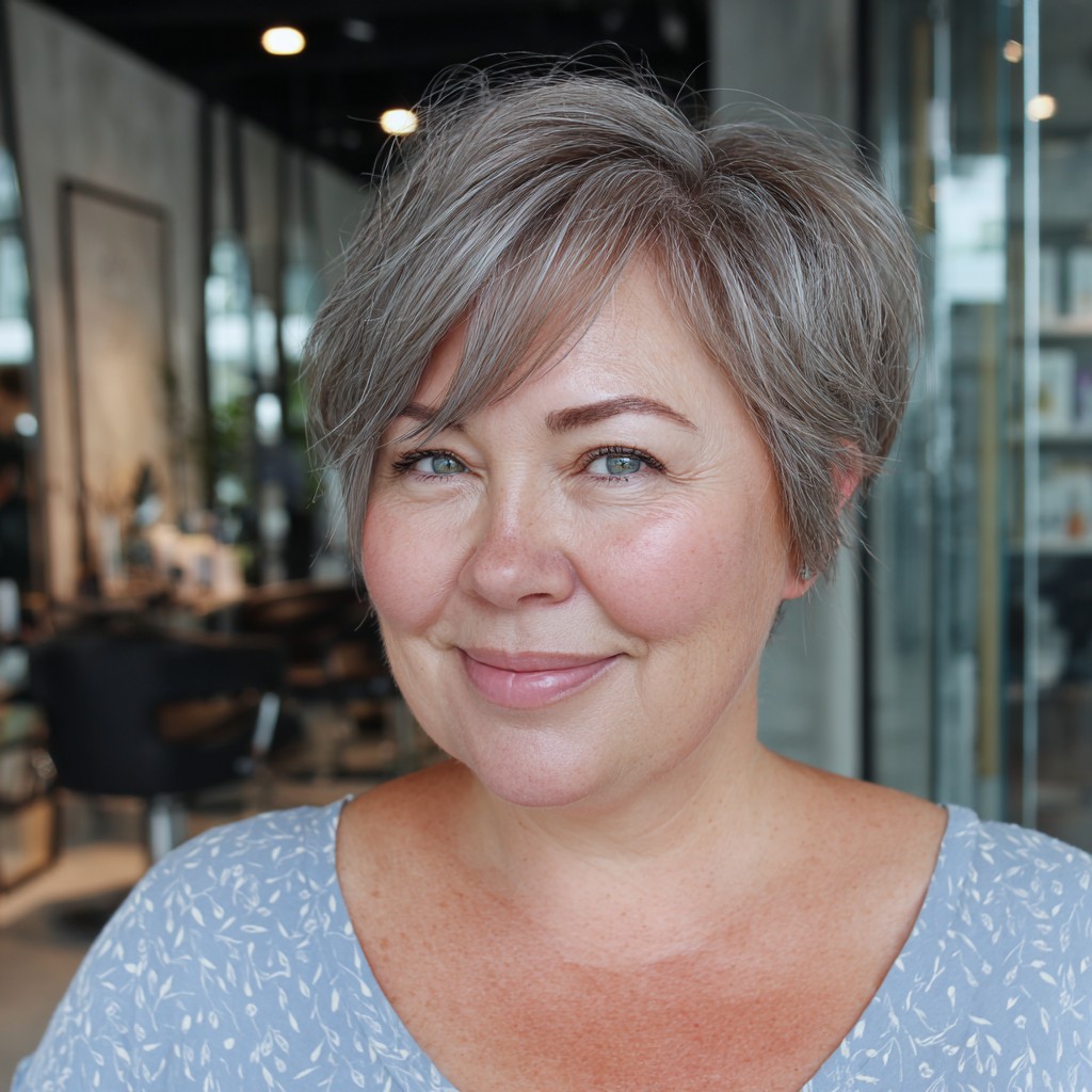 Chic Textured Short Cut with Subtle Highlights