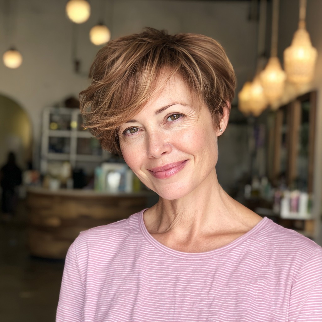 Chic Textured Stacked Pixie with Soft Movement