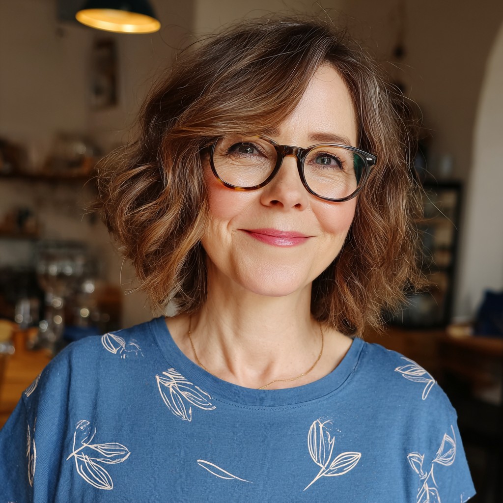 Choppy Textured Bob with Soft Curls