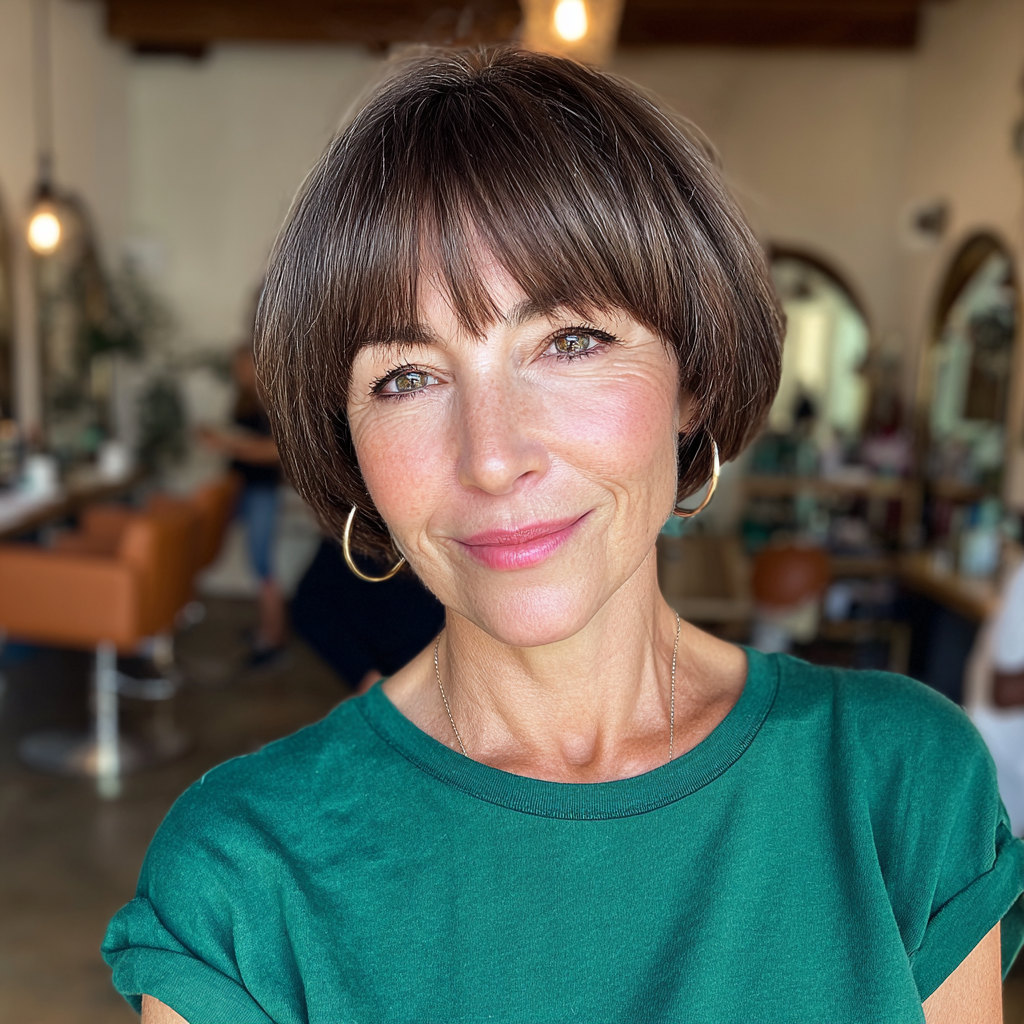 Classic Blunt Bob with Soft Bangs