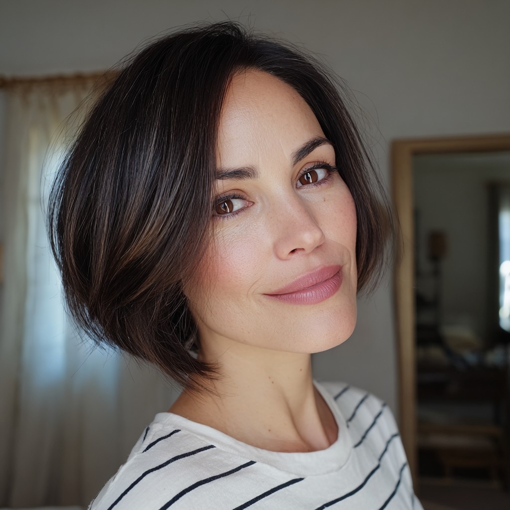Contemporary Textured Bob with Subtle Angled Layers