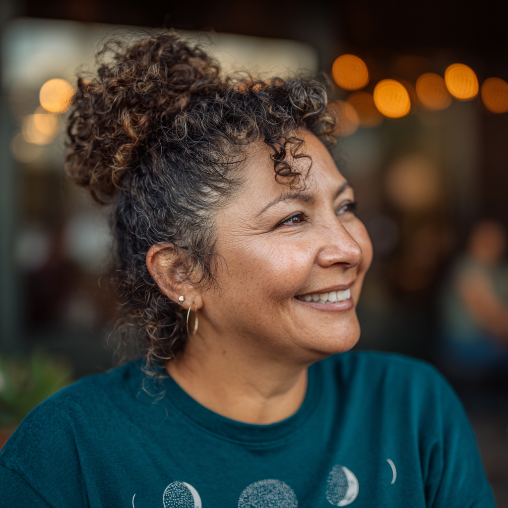 Curly High Bun with Framing Face Curls
