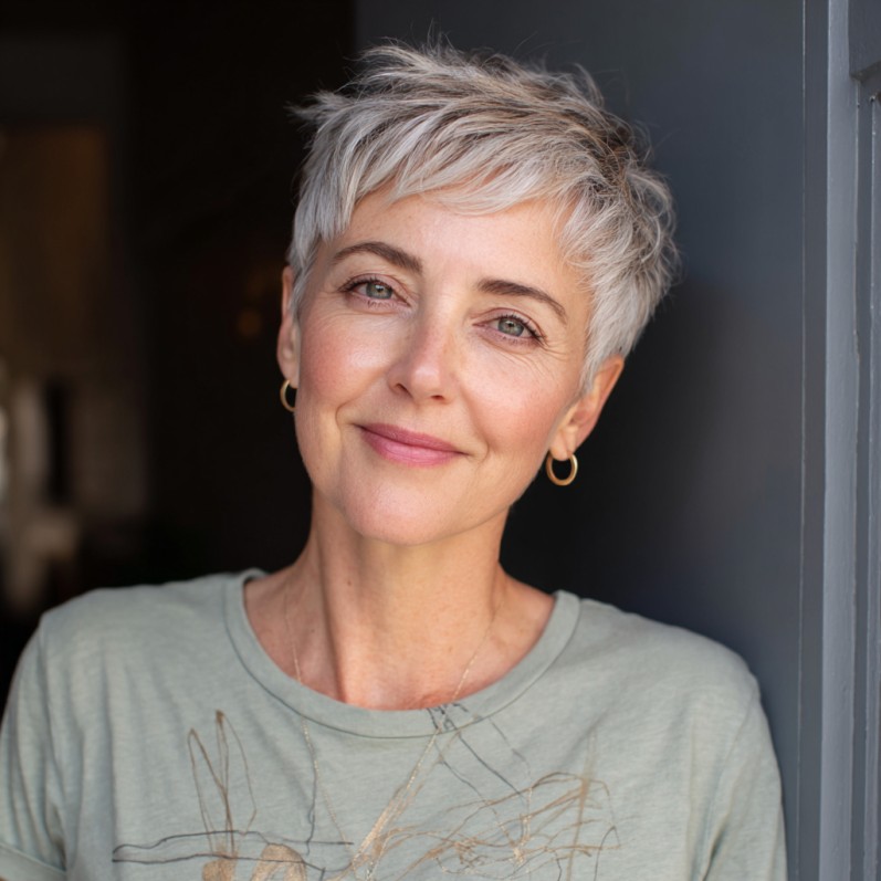 Edgy Textured Pixie Cut with Wispy Layers