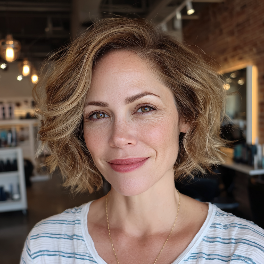 Effortless Beachy Bronde Bob with Soft Waves