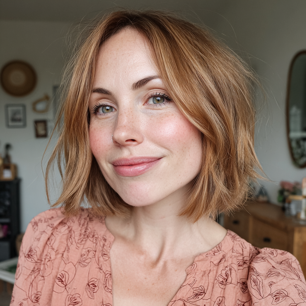 Effortlessly Chic Bronde Bob with Subtle Layers