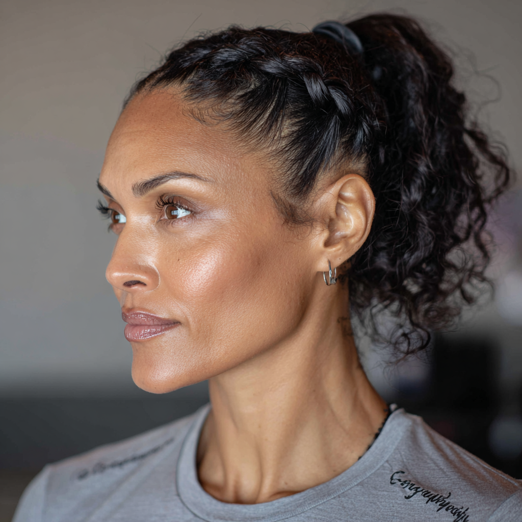 Elegant Braided Ponytail with Soft Curls