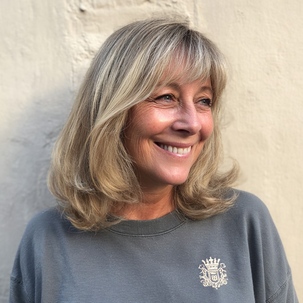 Elegant Soft Layered Cut with Face-Framing Bangs