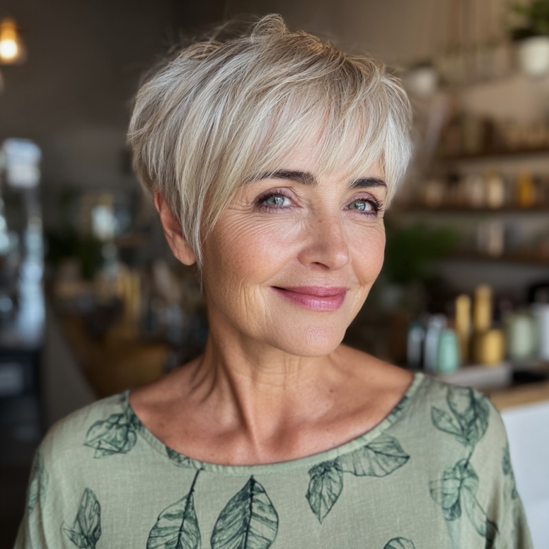 Elegant Soft Pixie with Feathered Crown