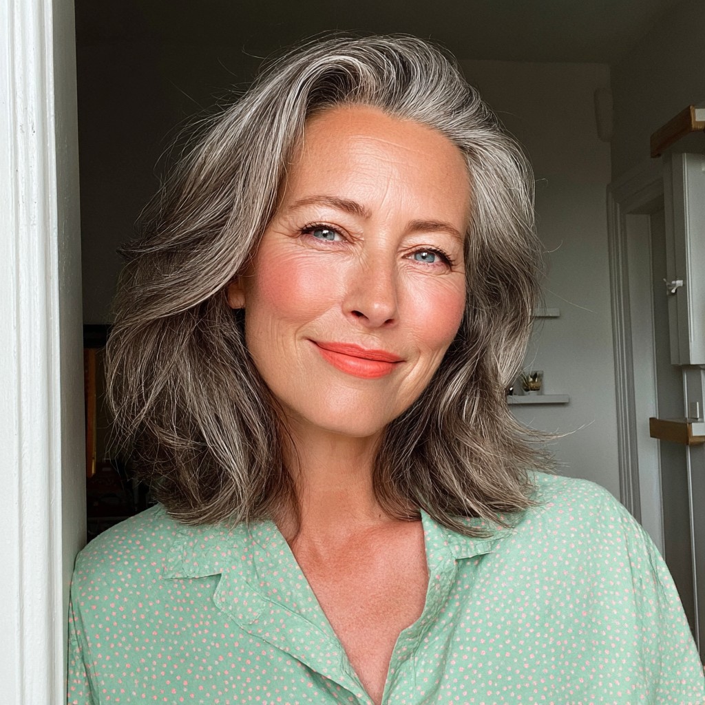 Graceful Textured Lob with Soft Waves