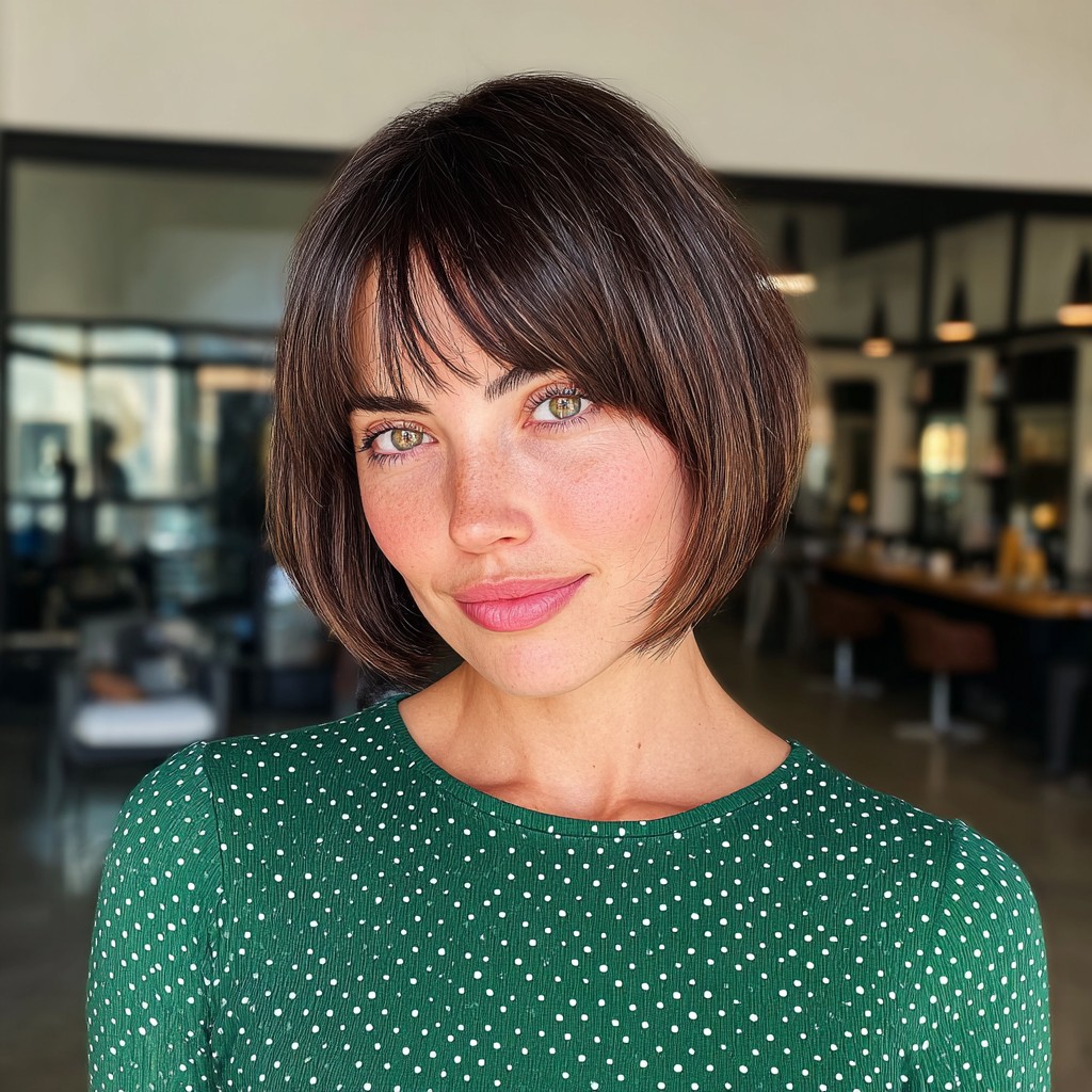Modern Blunt Bob with Soft Bangs