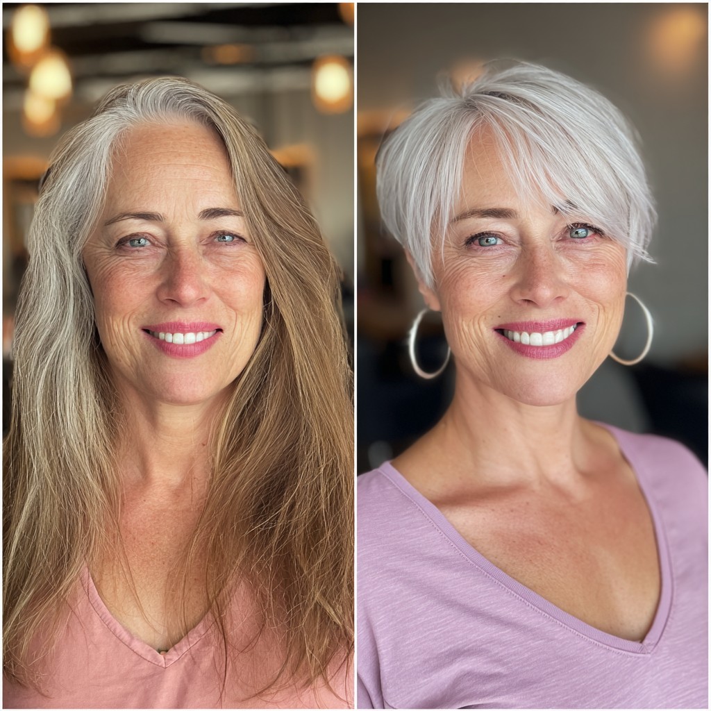 Modern Silver Pixie Cut with Soft Textured Layers