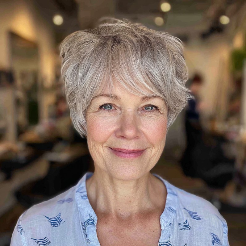 Modern Soft Textured Pixie with Wispy Bangs