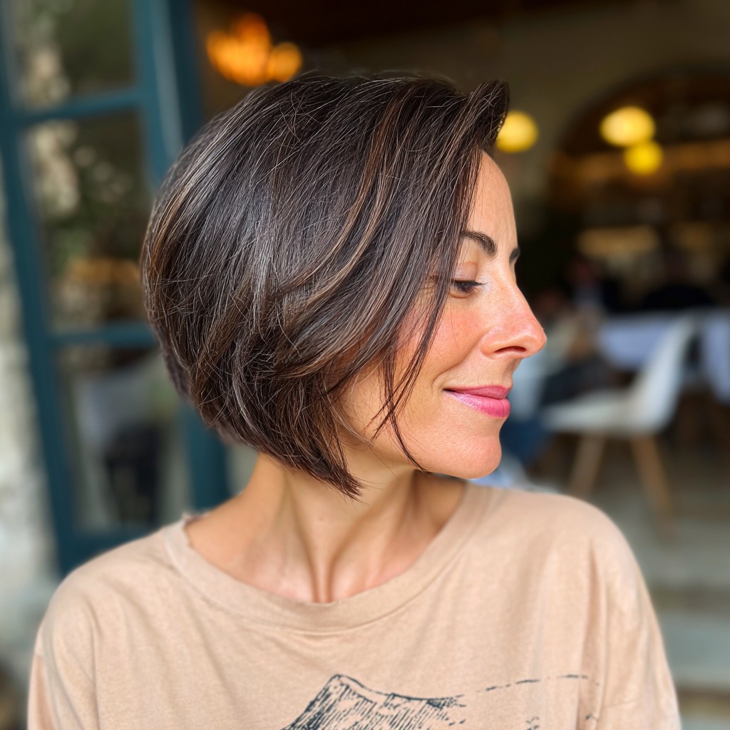 Modern Stacked Bob with Subtle Dimension