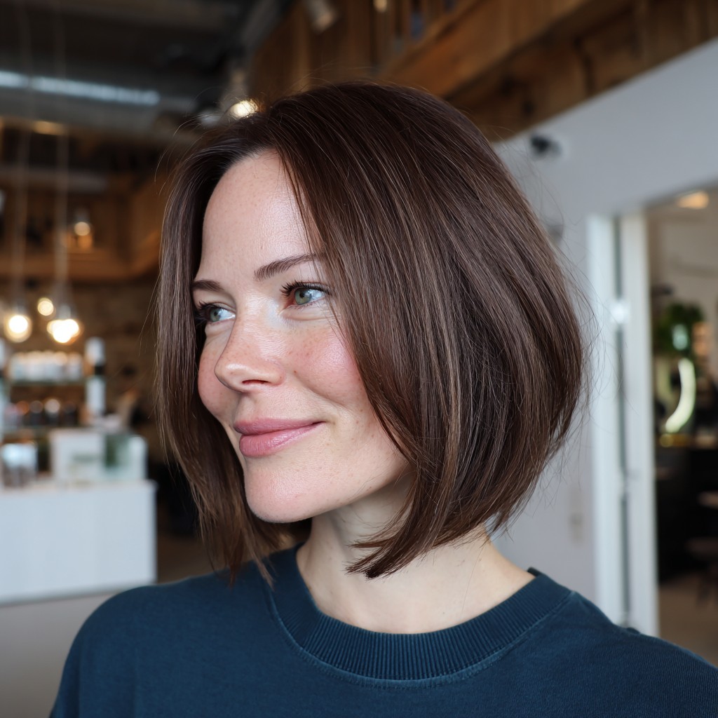 Modern Textured Bob with Subtle Side-Swept Layers