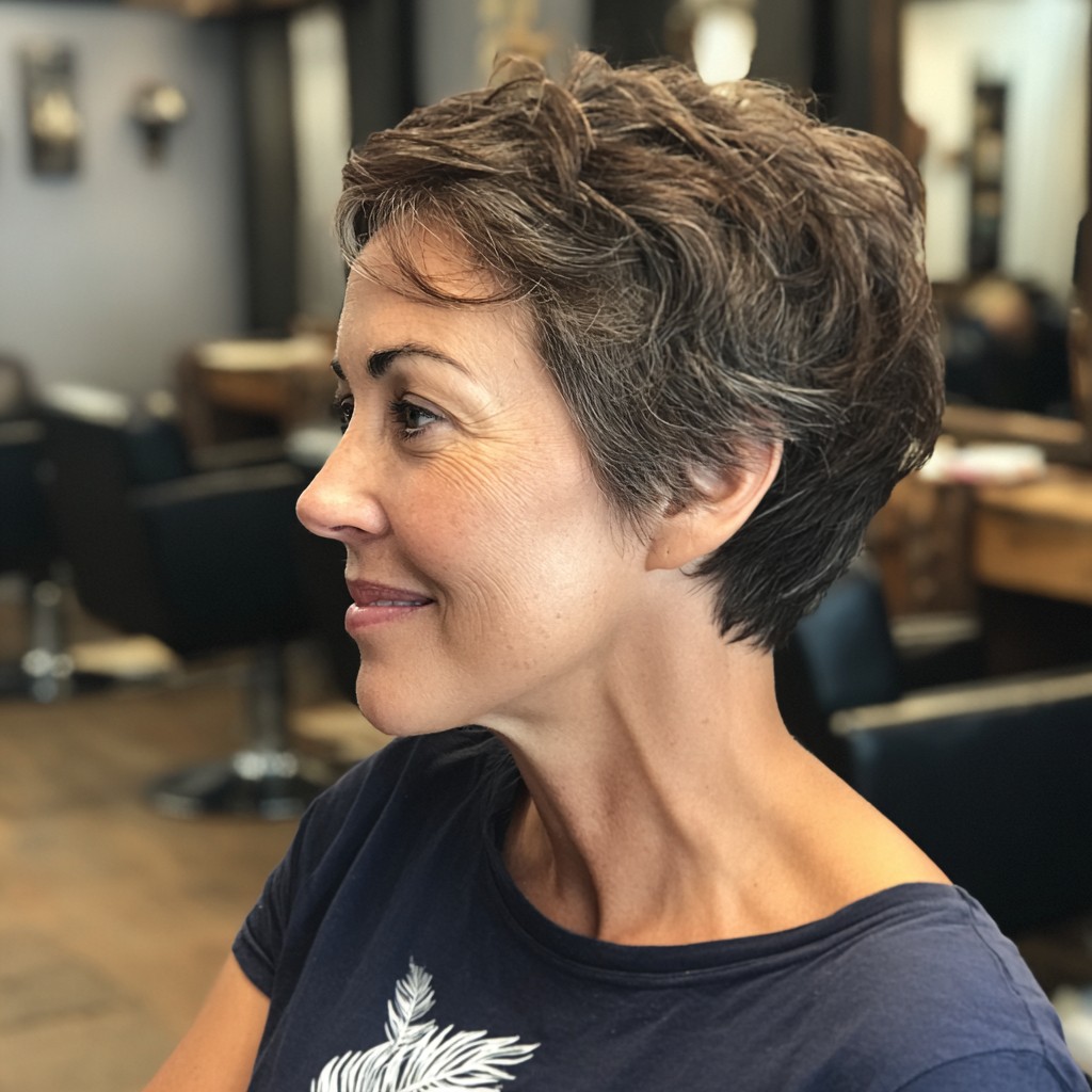 Modern Textured Short Pixie with Soft Layers