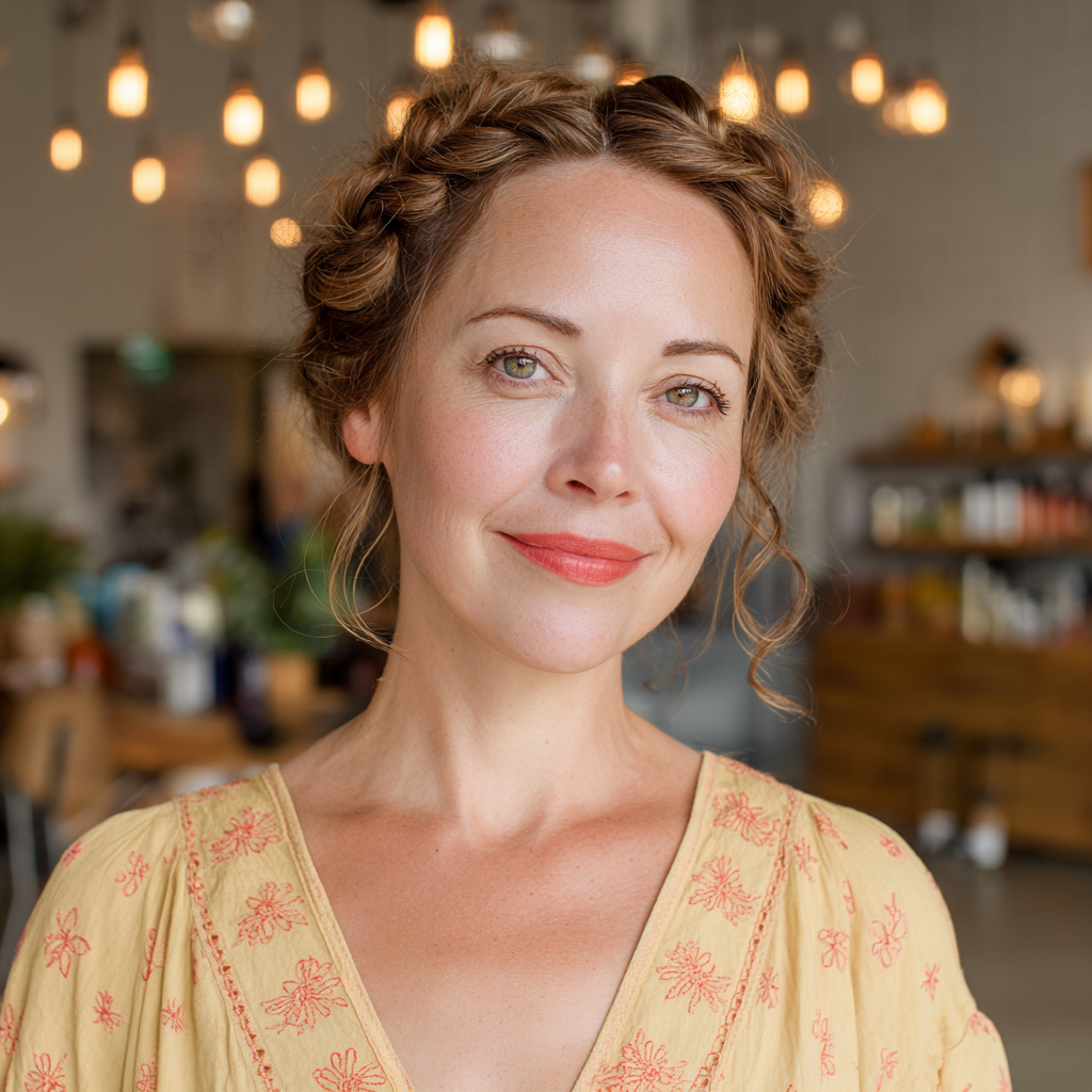 Playful Crown Braid with Soft Curls