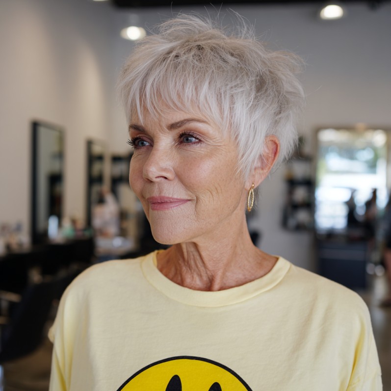 Playful Textured Pixie with Soft Choppy Bangs