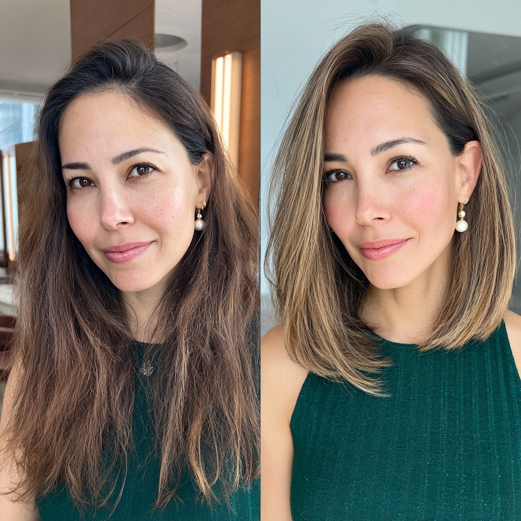 Polished Bronde Bob with Subtle Dimension