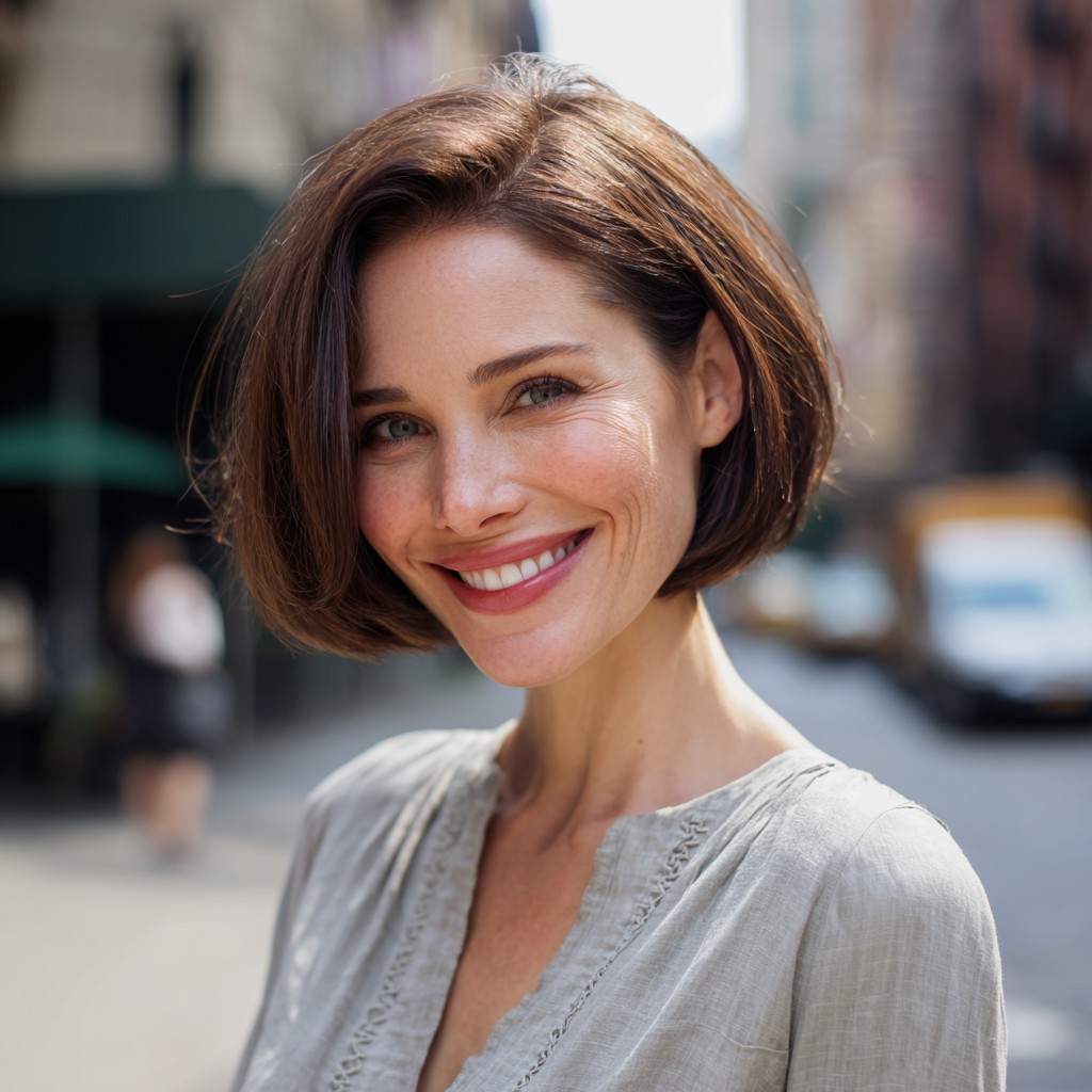 Sleek Rounded Bob with Soft Volume