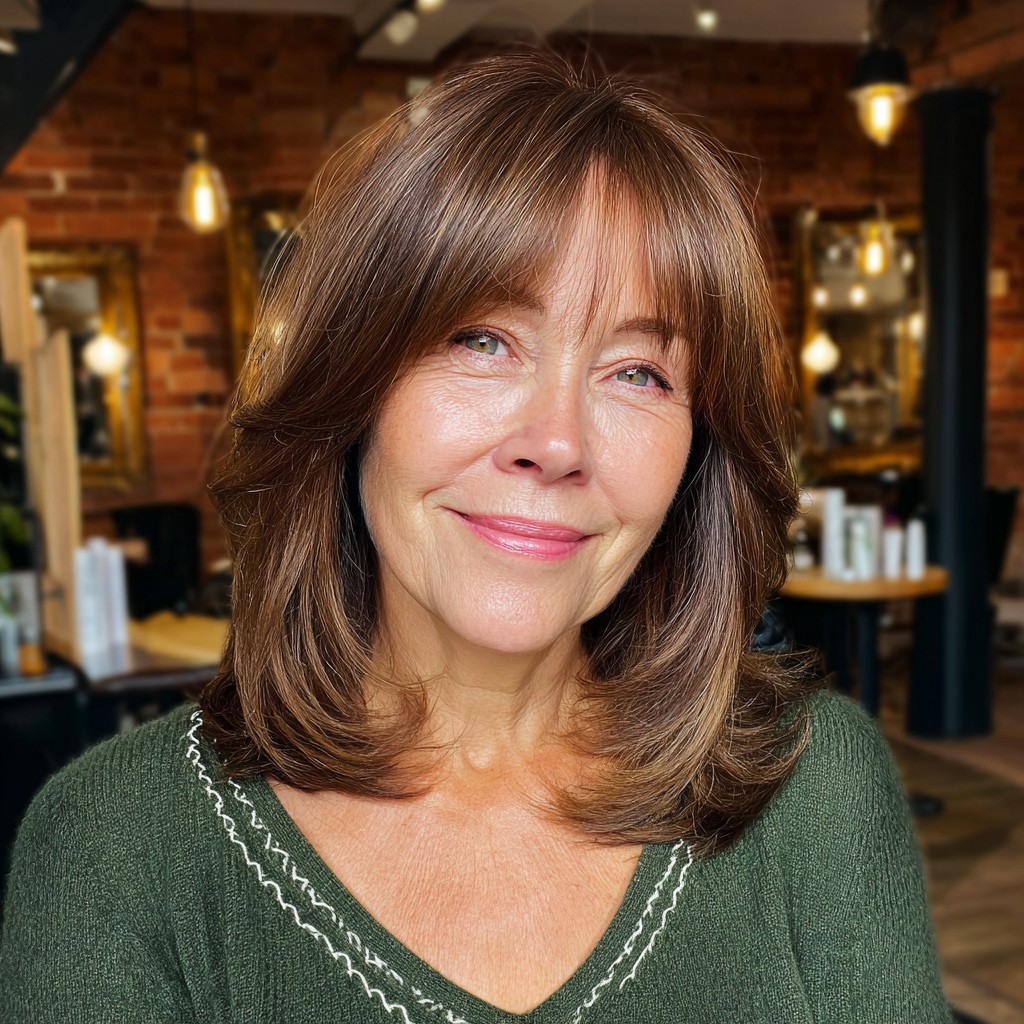 Soft Layered Cut with Face-Framing Bangs