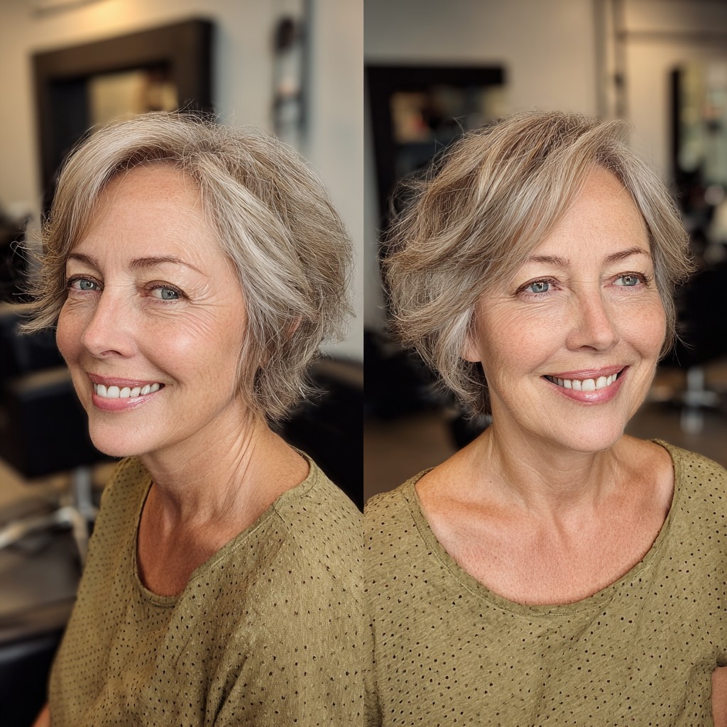 Softly Textured Short Bob with Gentle Waves