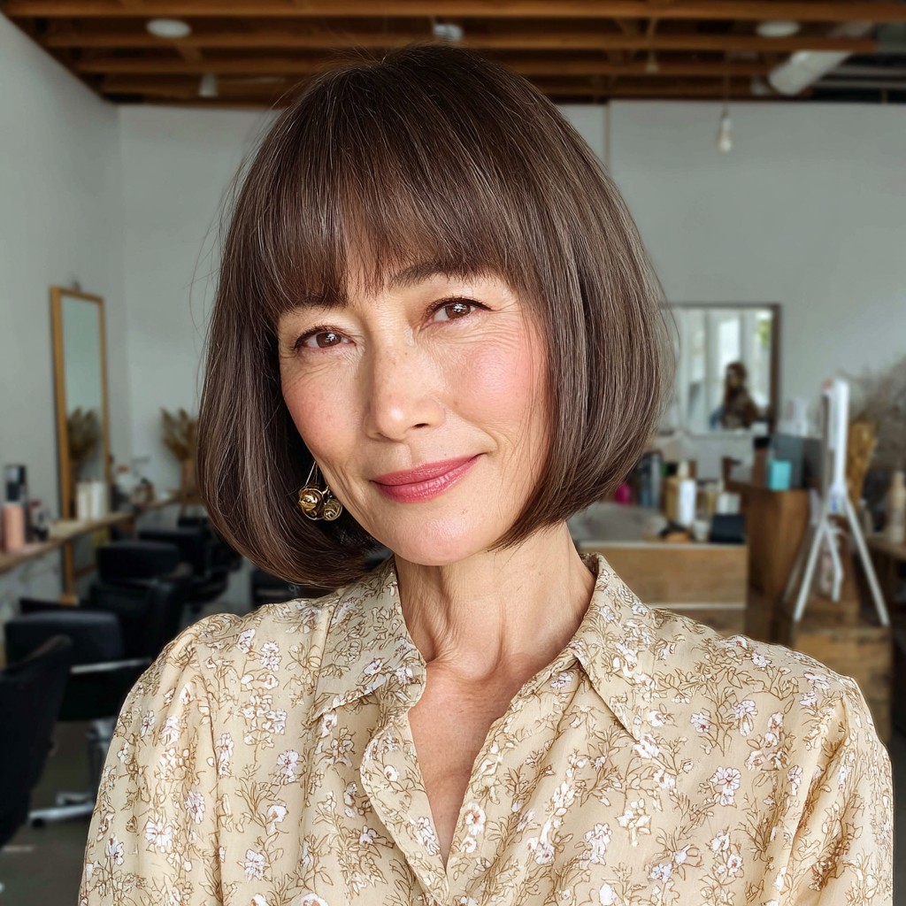 Stylish Blunt Bob with Soft Bangs