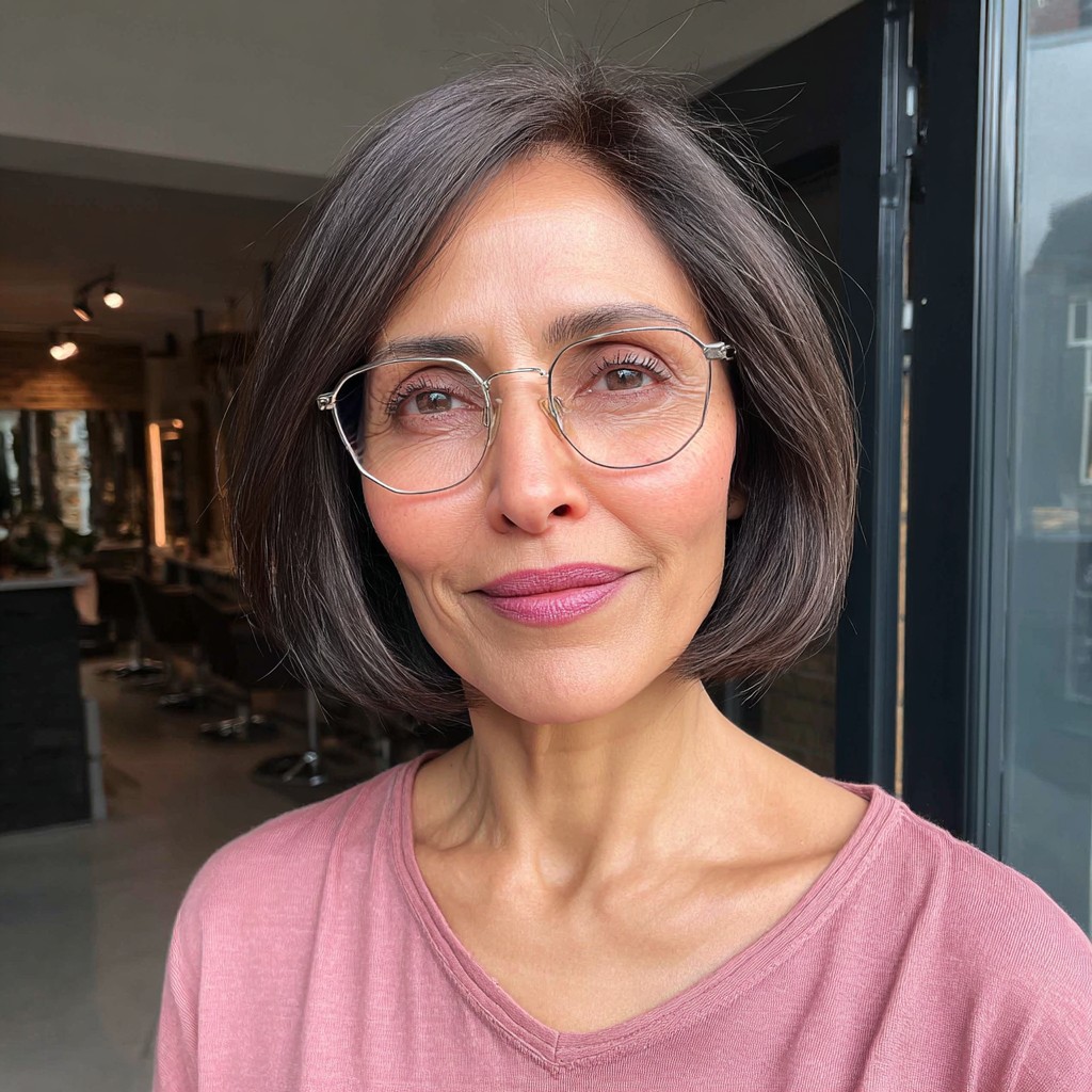 Stylish Blunt Neck-Length Bob with Soft Layers