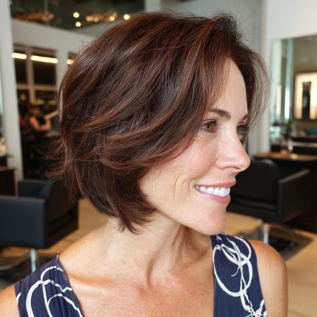 Stylish Textured Bob with Subtle Highlights