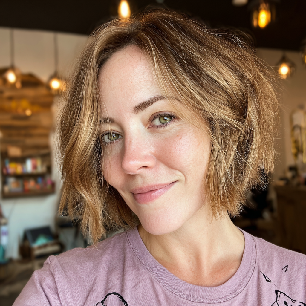 Textured Bronde Bob with Soft Flicks