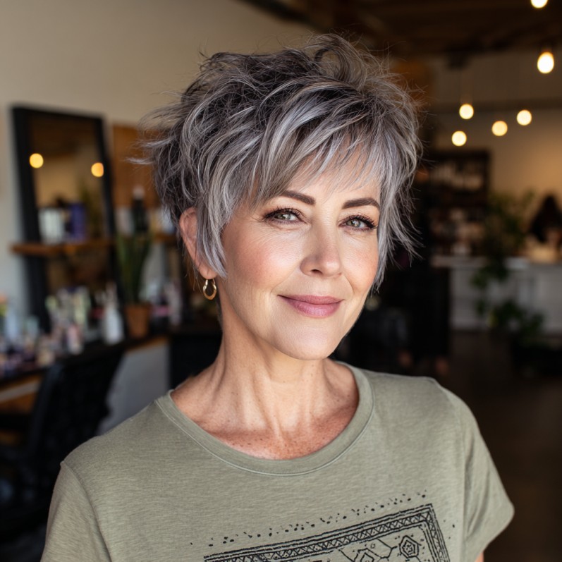 Textured Feathered Pixie Cut with Soft Layers