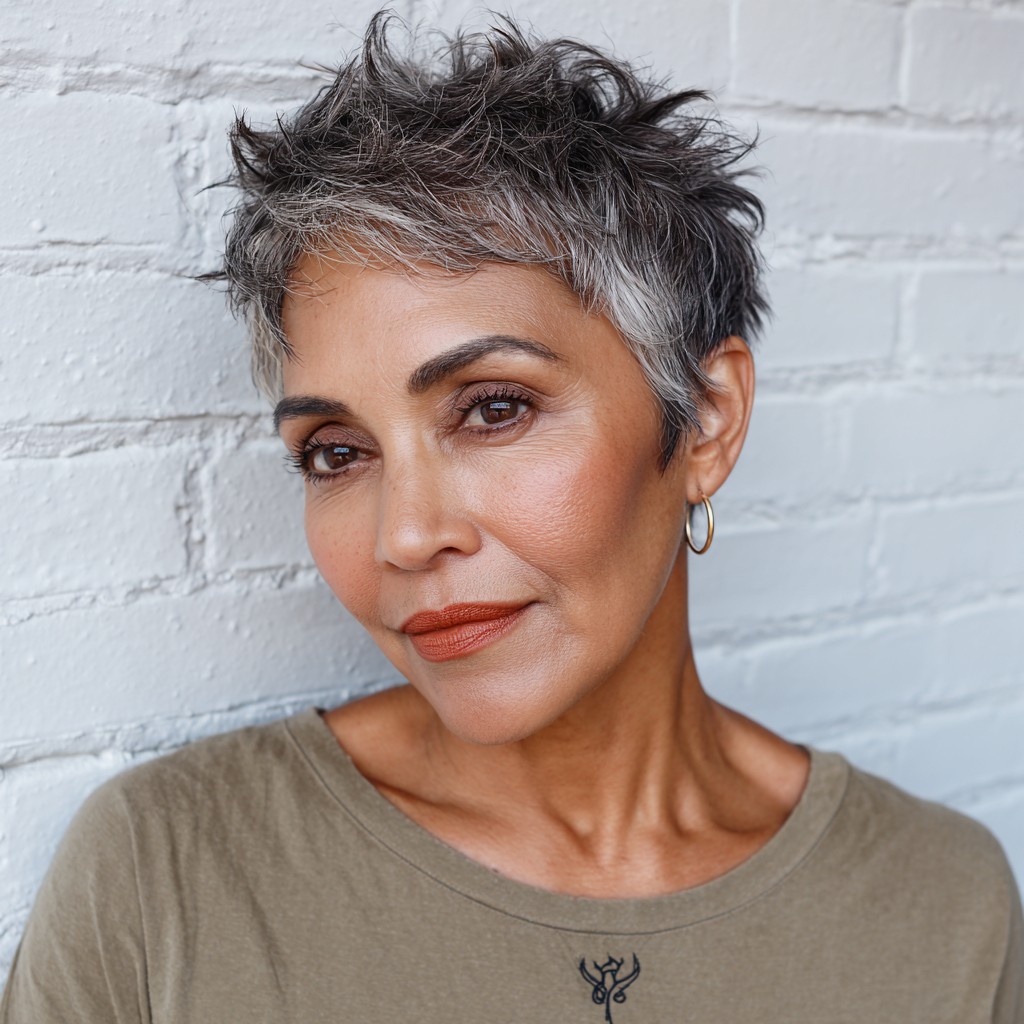 Textured Pixie Cut with Subtle Highlights
