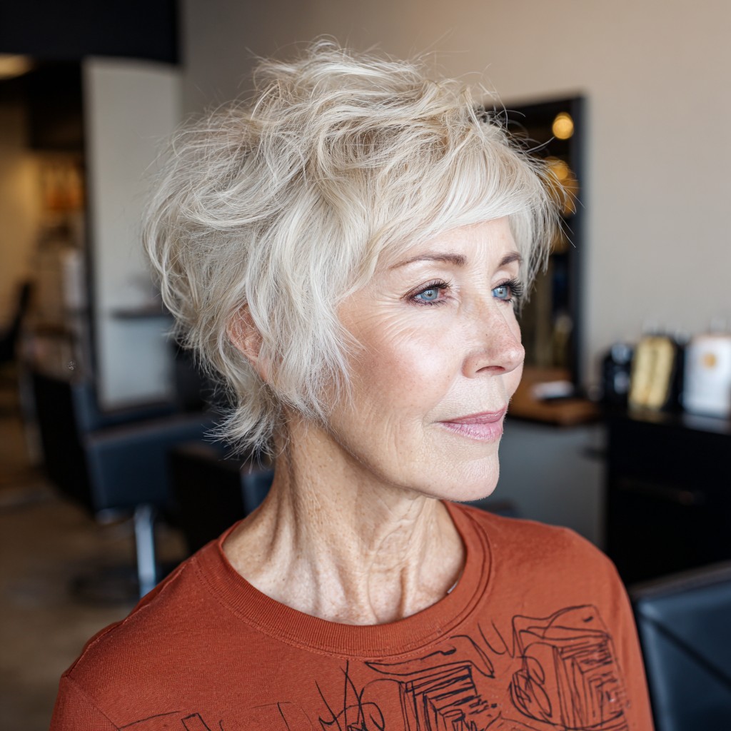 Textured Short Blonde Pixie with Soft Volume