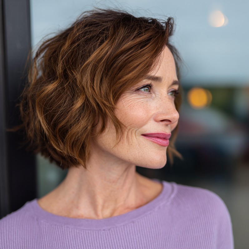 Textured Short Bob with Soft Waves