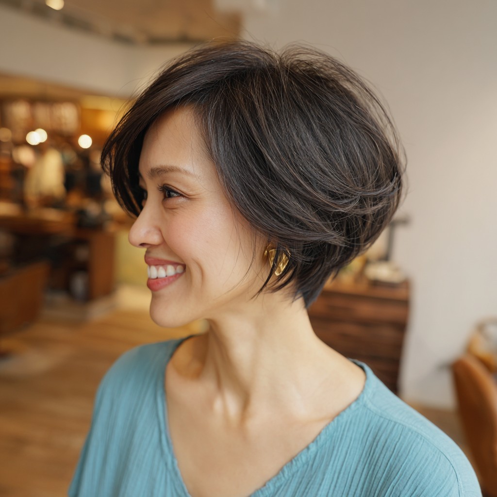 Textured Short Bob with Subtle Layers