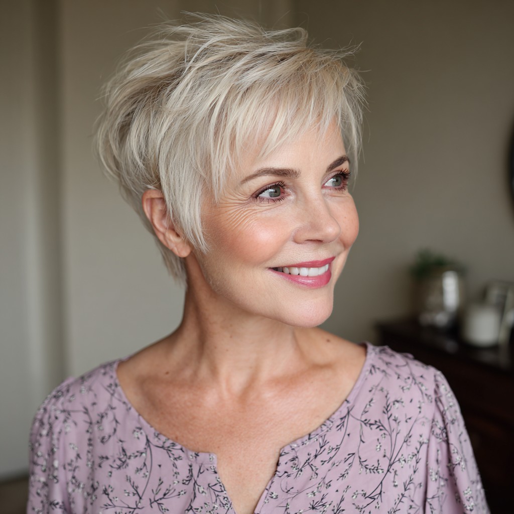 Textured Stacked Pixie Cut with Feathered Layers