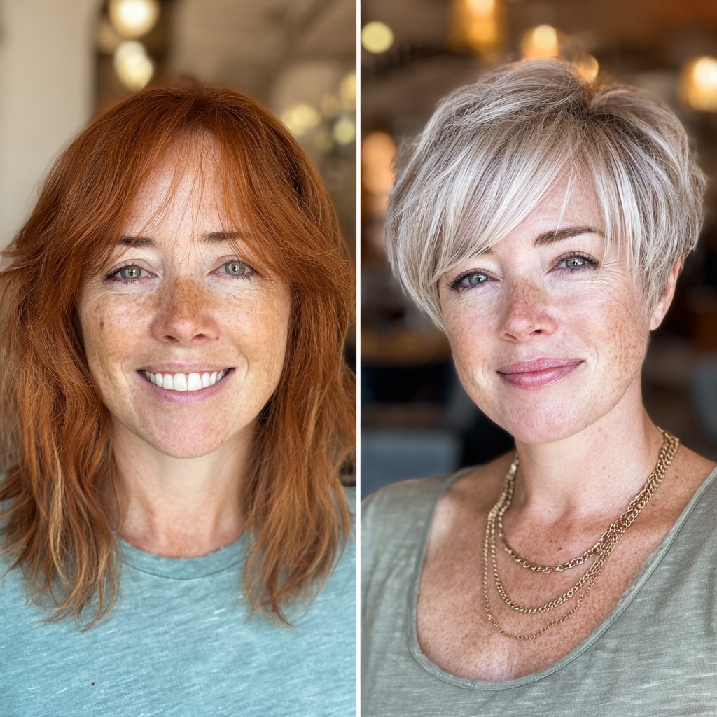 Vibrant Copper Waves to Chic Silver Pixie