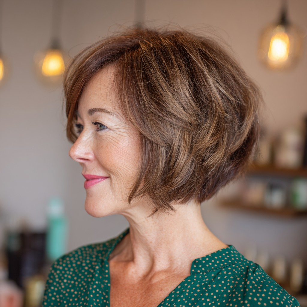 Textured Short Bob with Soft Volume
