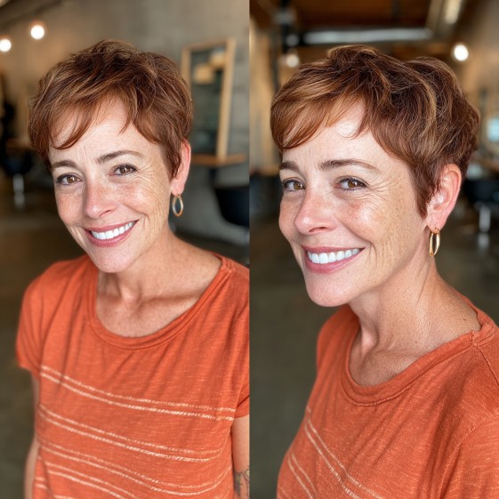 Chic Textured Pixie Cut with Subtle Highlights
