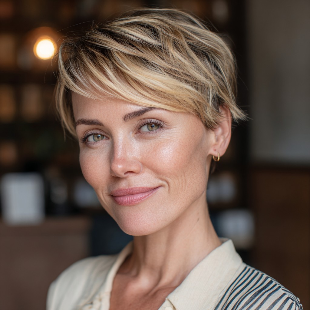 Elegant Textured Pixie Cut with Soft Layers