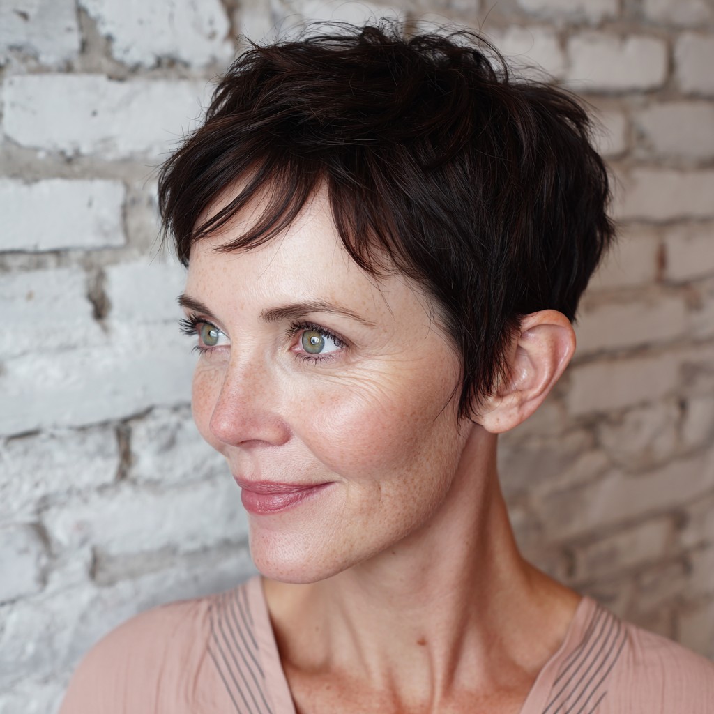 Textured Short Pixie Cut with Soft Layers