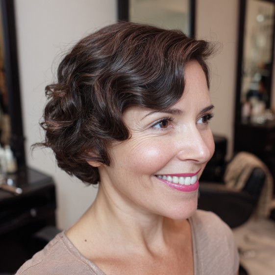 Charming Vintage Curly Bob with Soft Definition