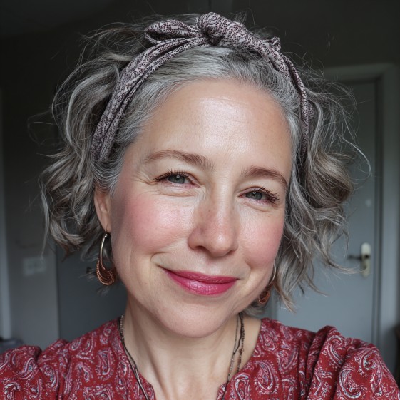 Chic Curly Gray Bob with Textured Volume