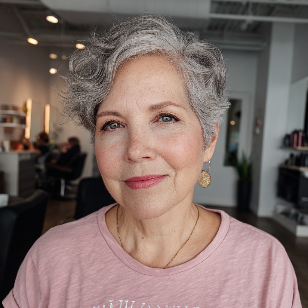 Chic Curly Pixie with Soft Volume