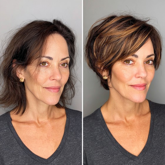 chic layered bob with subtle highlights